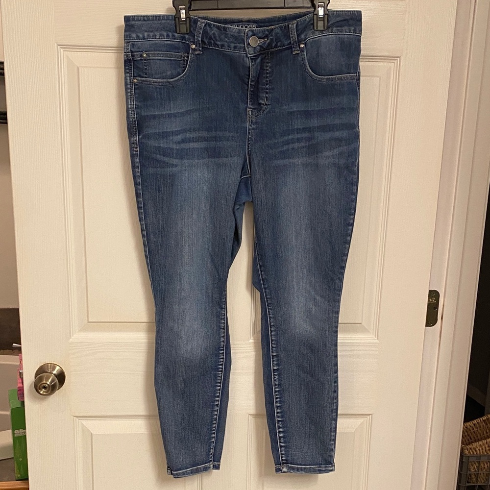 Maurices Dark Blue Skinny Jeans 14 W Short